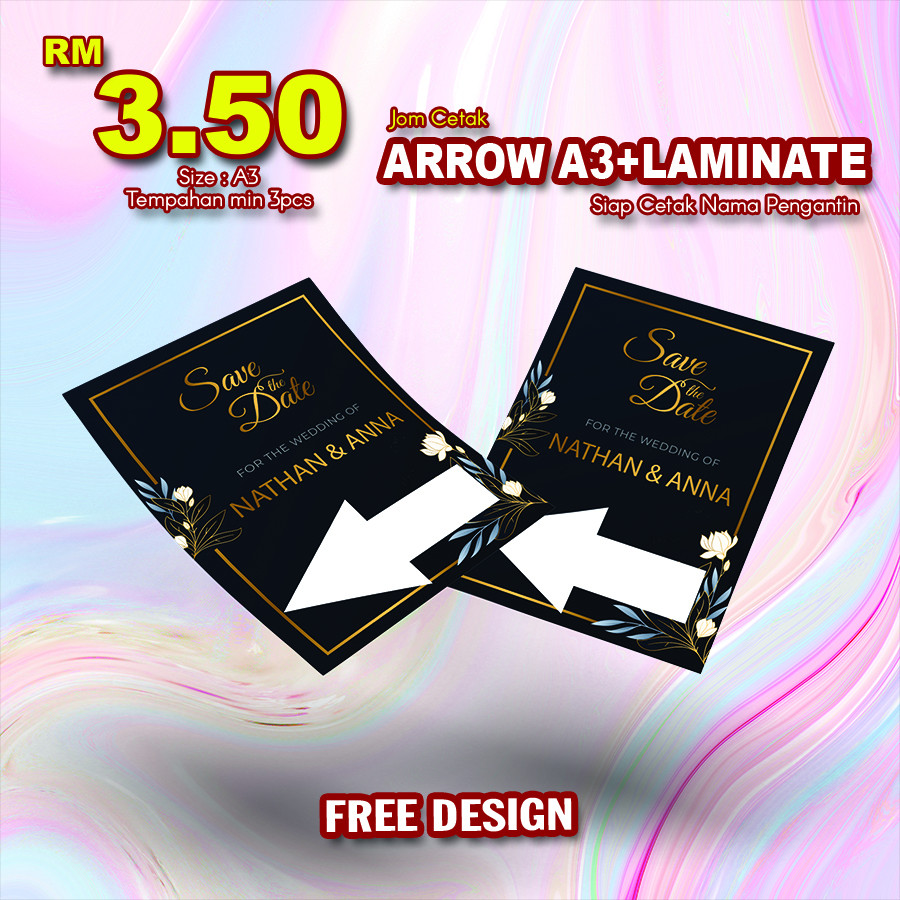 Penunjuk Arah - Artcard A3 + Laminate