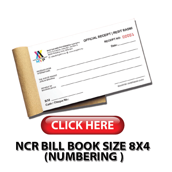 NCR Stepler Bill Book (8inci x 4inci)