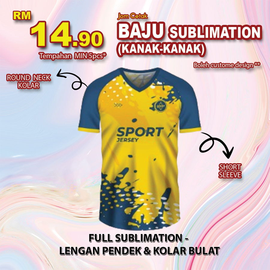 Baju Sublimation Kanak-Kanak (Kolar Bulat)