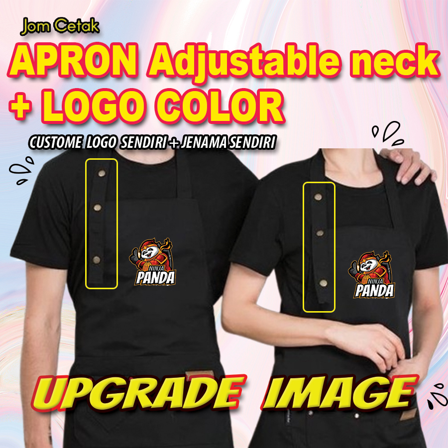 Apron Ready Made (Adjustable Neck) + Logo