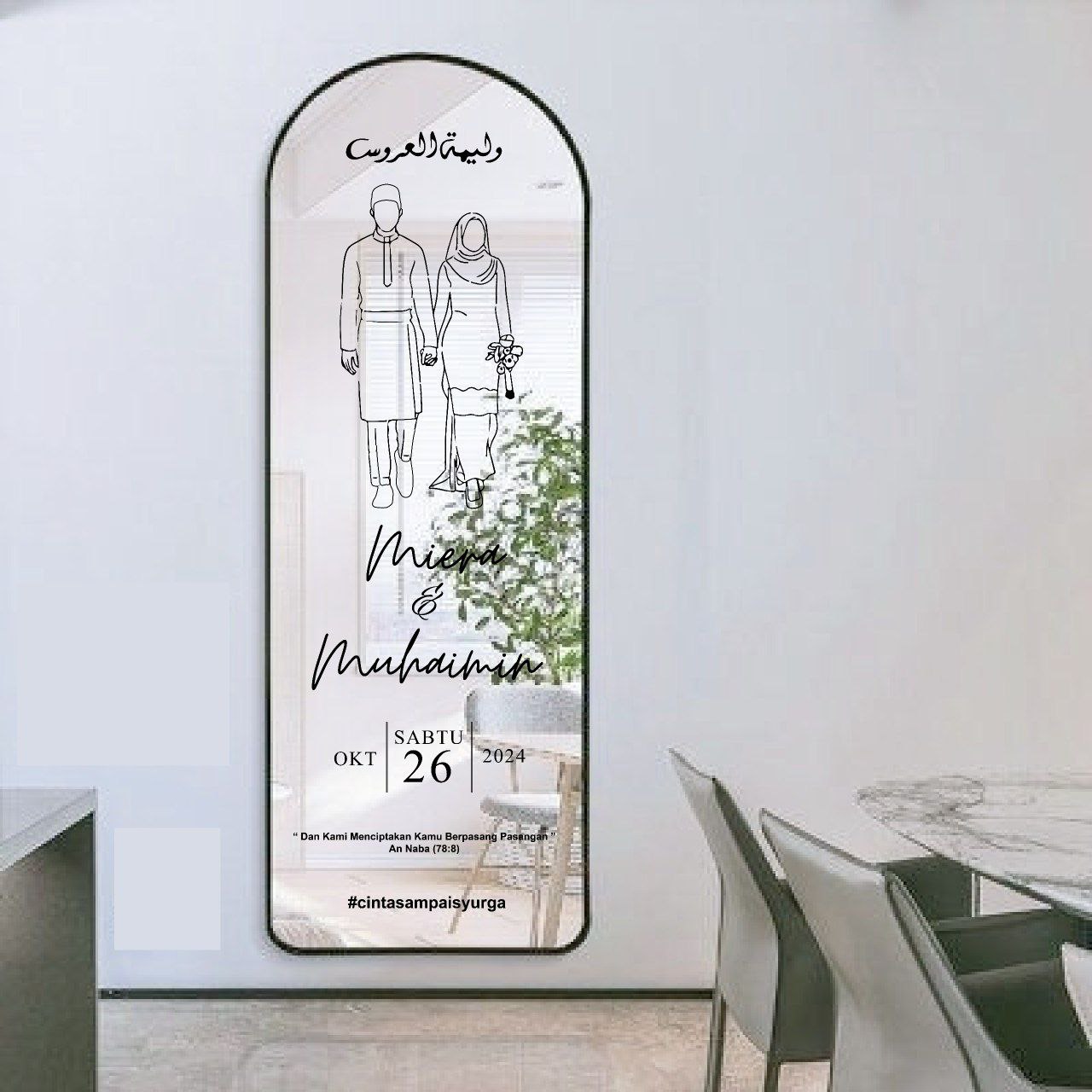 Welcome Board Cermin Panjang