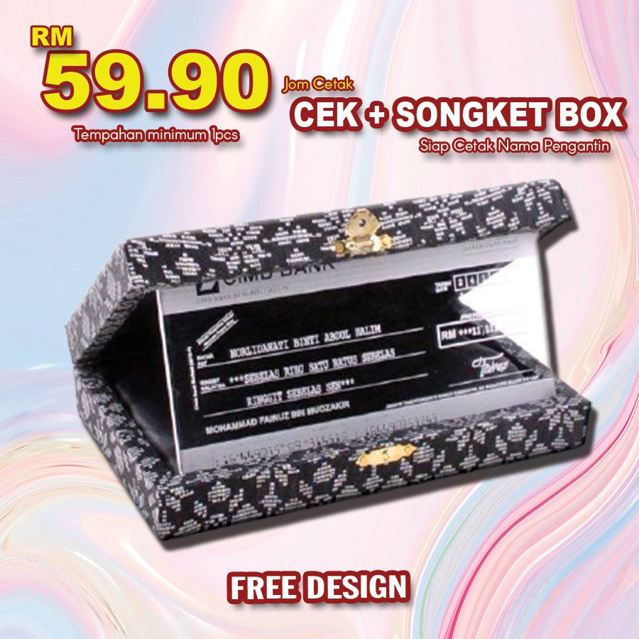Songket Box + Mock Cek Hantaran (Bank Arcrylic)