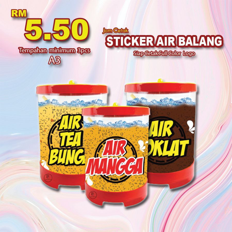 Sticker Air Balang (kalis Air)