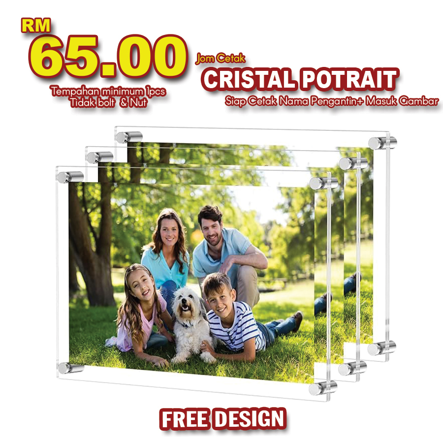 Cristal Potrait Custome Wall Hangging Photo Frame