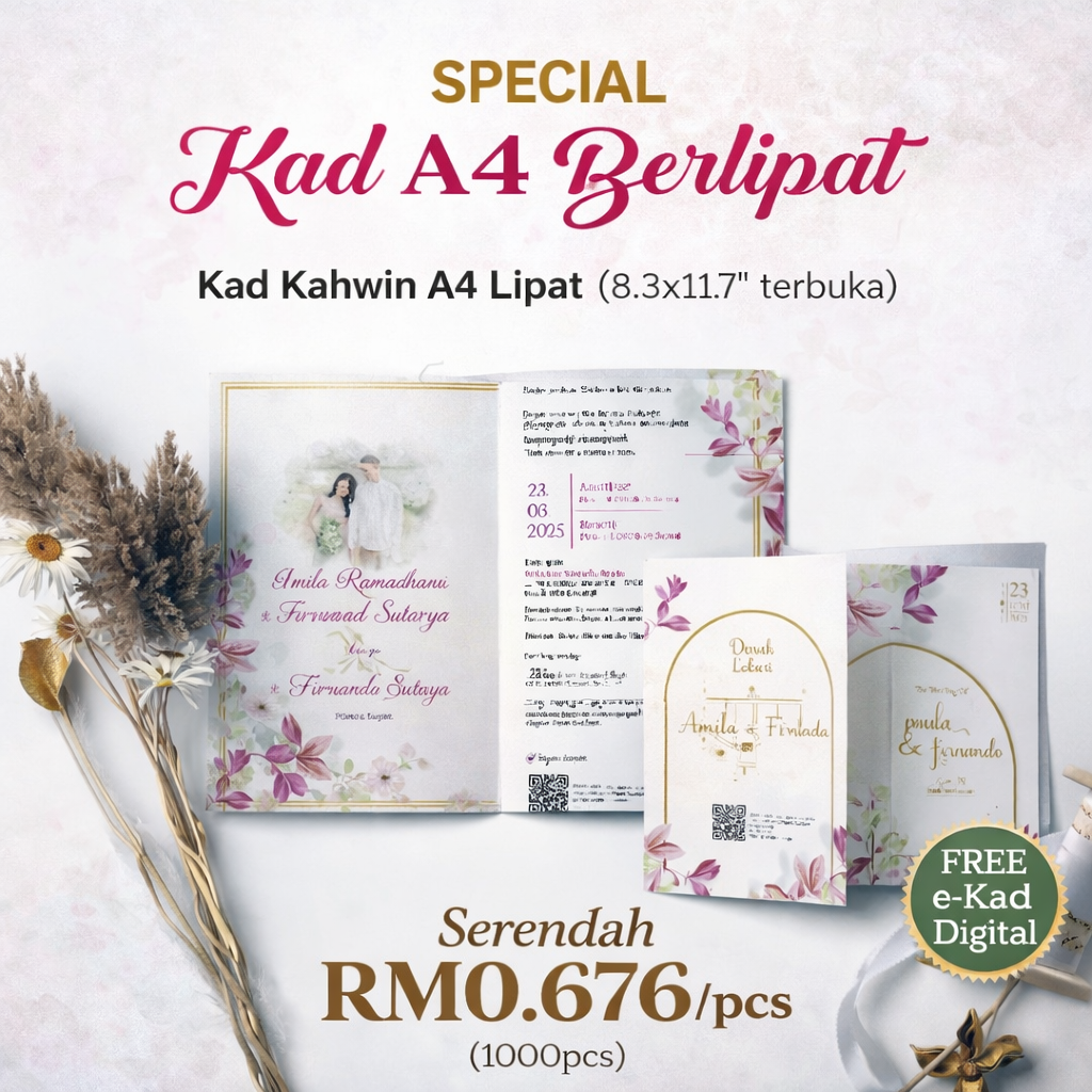 SPECIAL KAD A4 BERLIPAT + FREE e-Kad