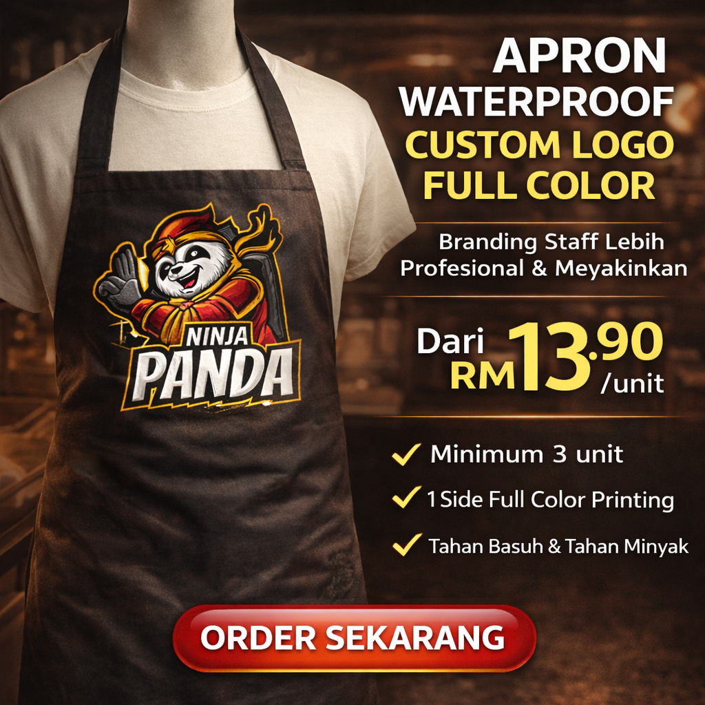 APRON WATERPROOF CUSTOM LOGO FULL COLOR