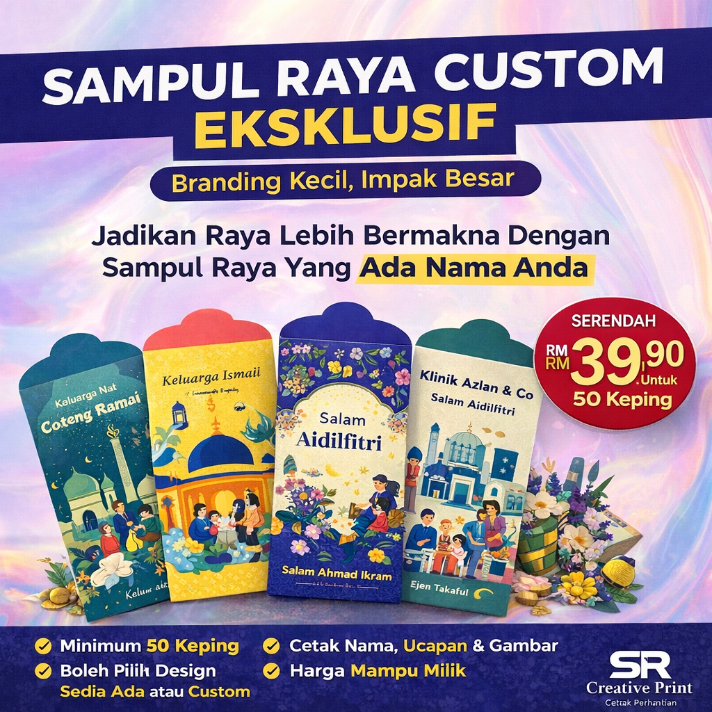 Sampul Raya Custom Eksklusif – Branding Kecil, Impak Besa